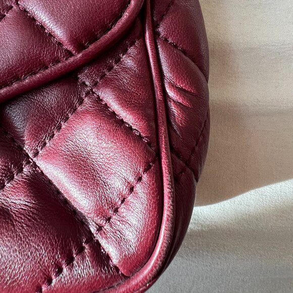 Michael Kors Fulton Quilted Cherry Red Leather Crossbody - Picture 10 of 13